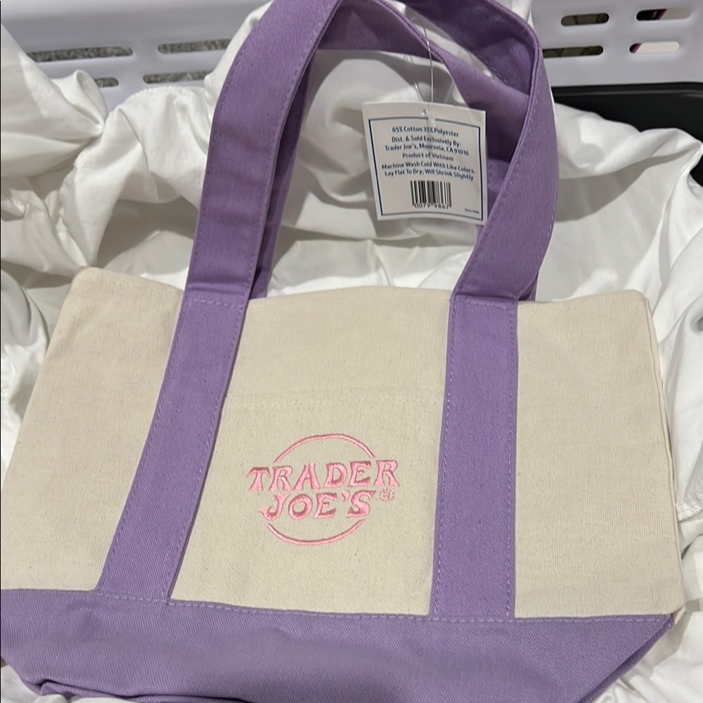 Purple and Cream Tote Bag